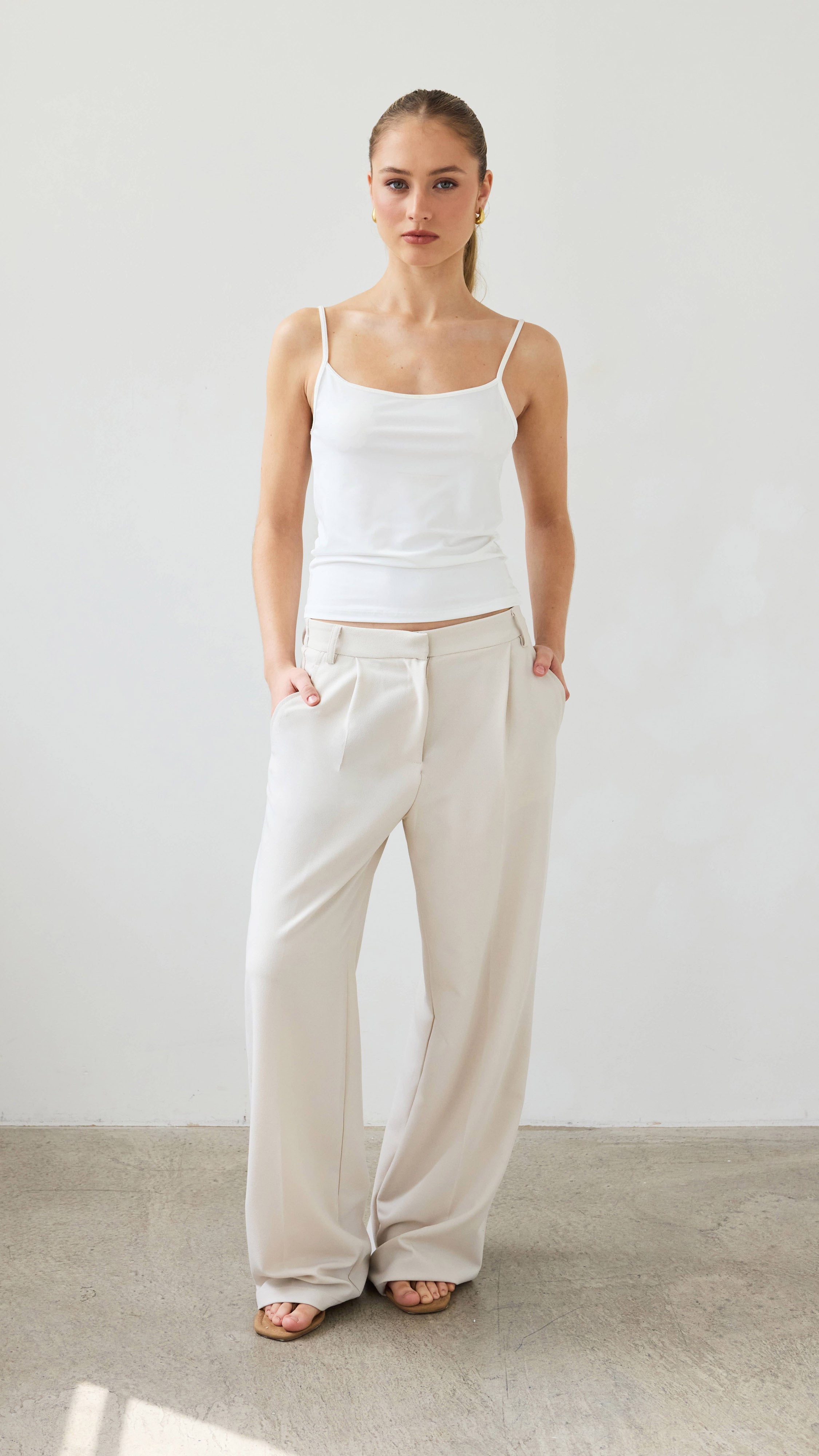 Nelly Crepe Trousers - Sand