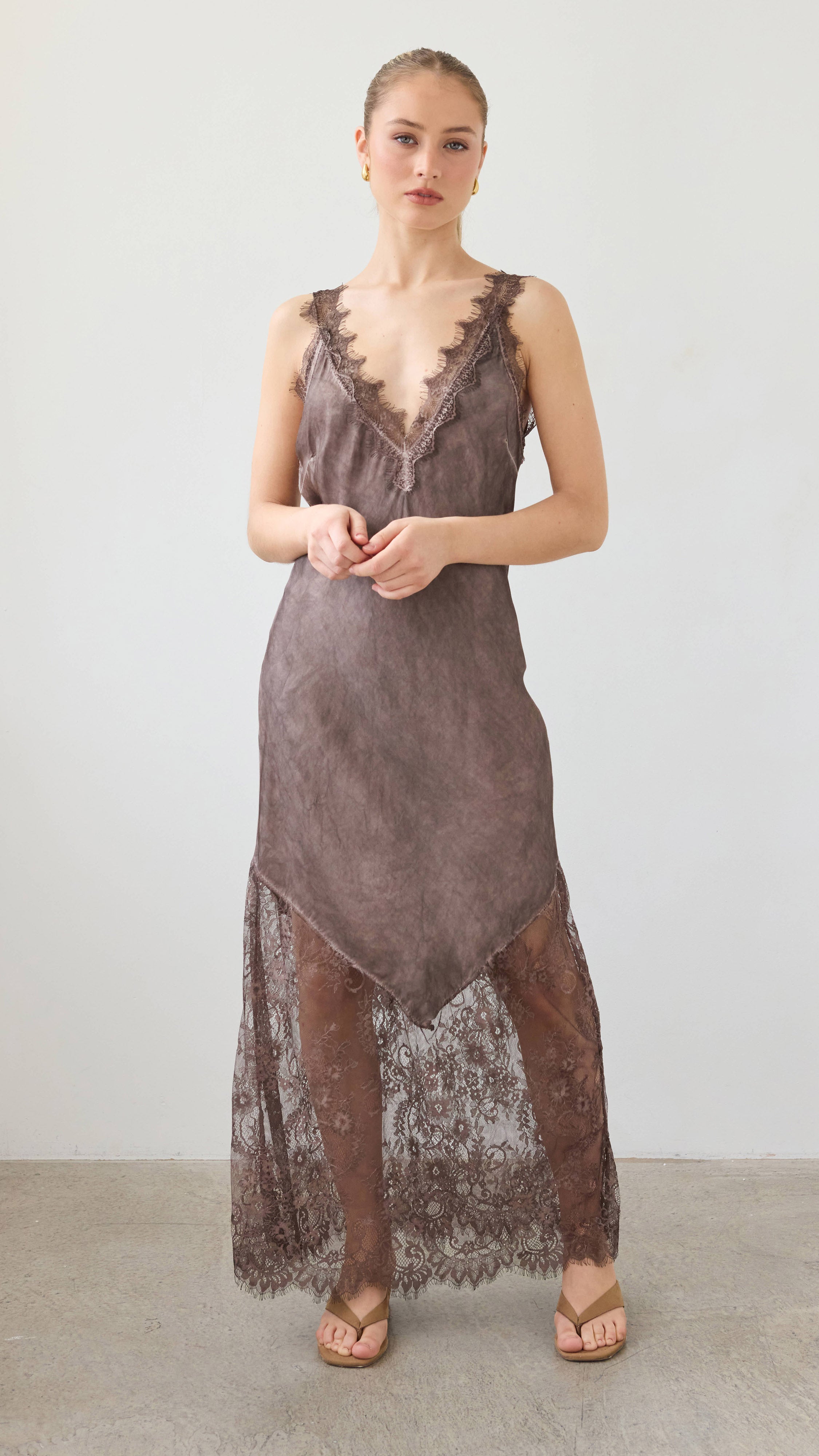 Solange Slip Dress - Espresso