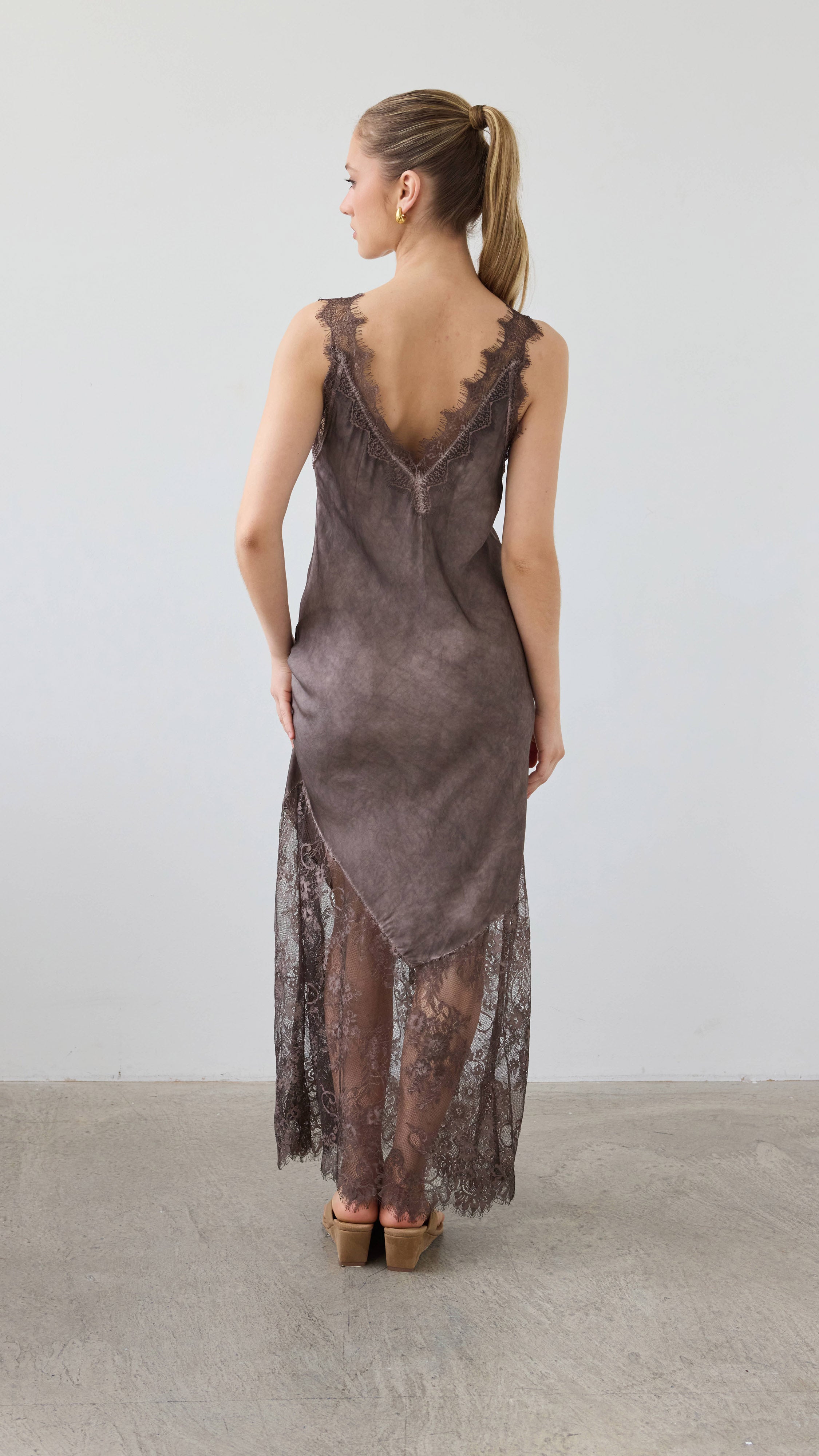 Solange Slip Dress - Espresso