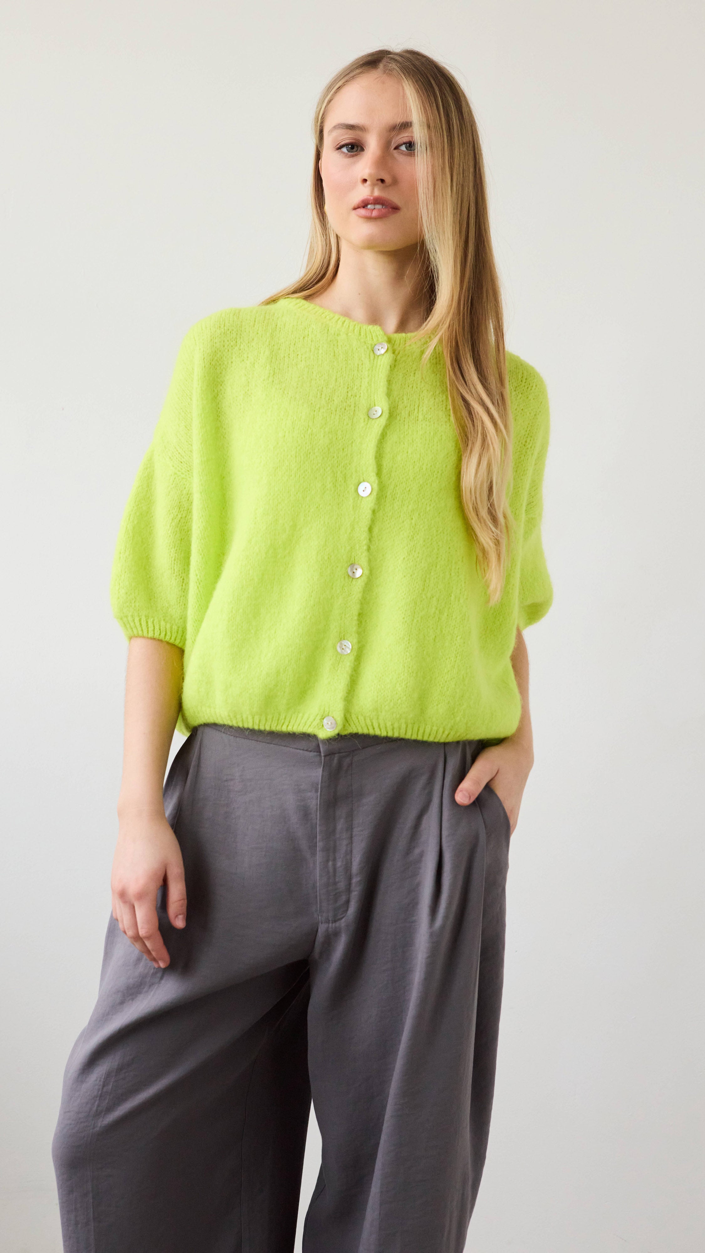 Emme Cardigan - Chartreuse