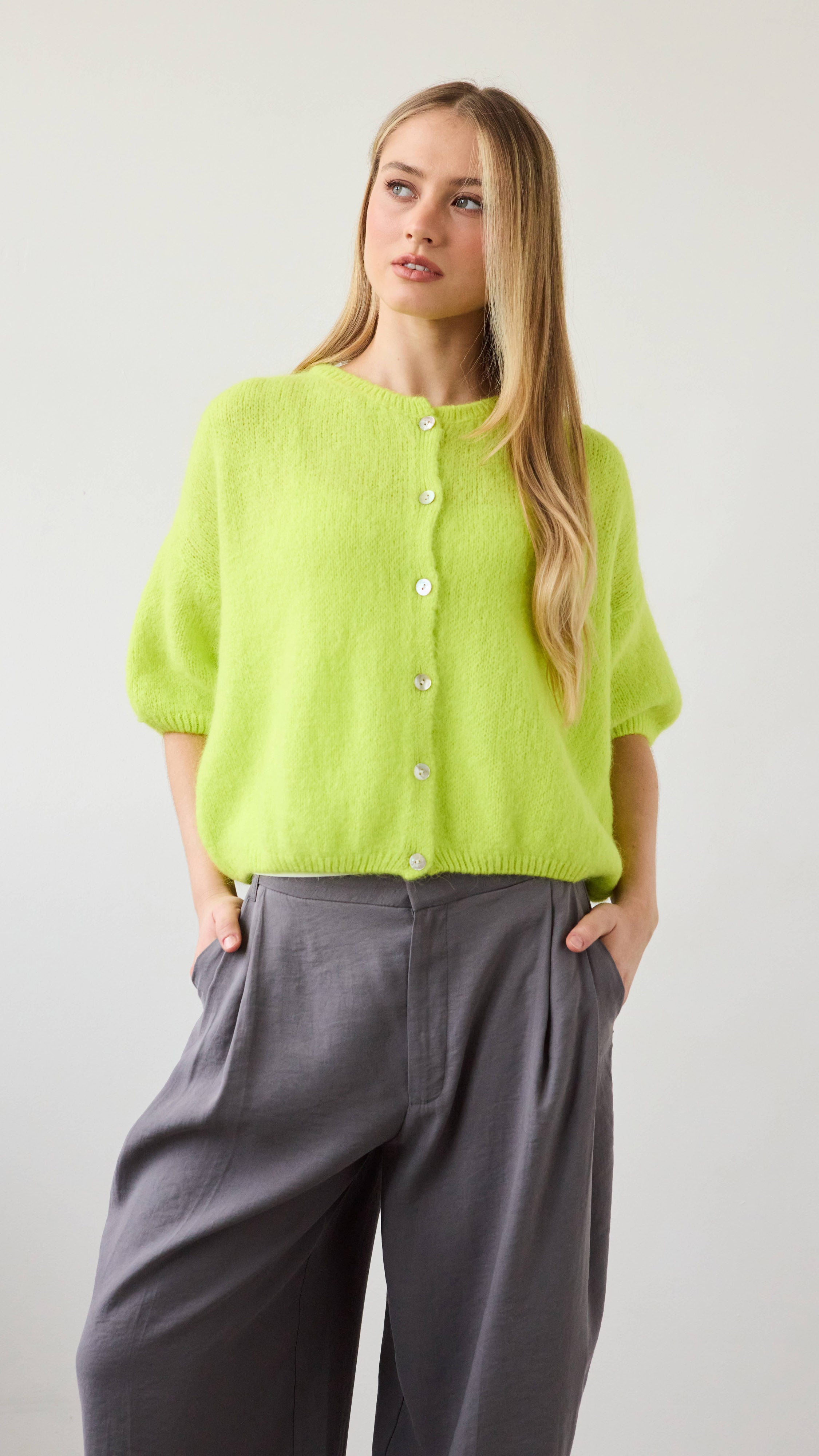 Emme Cardigan - Chartreuse