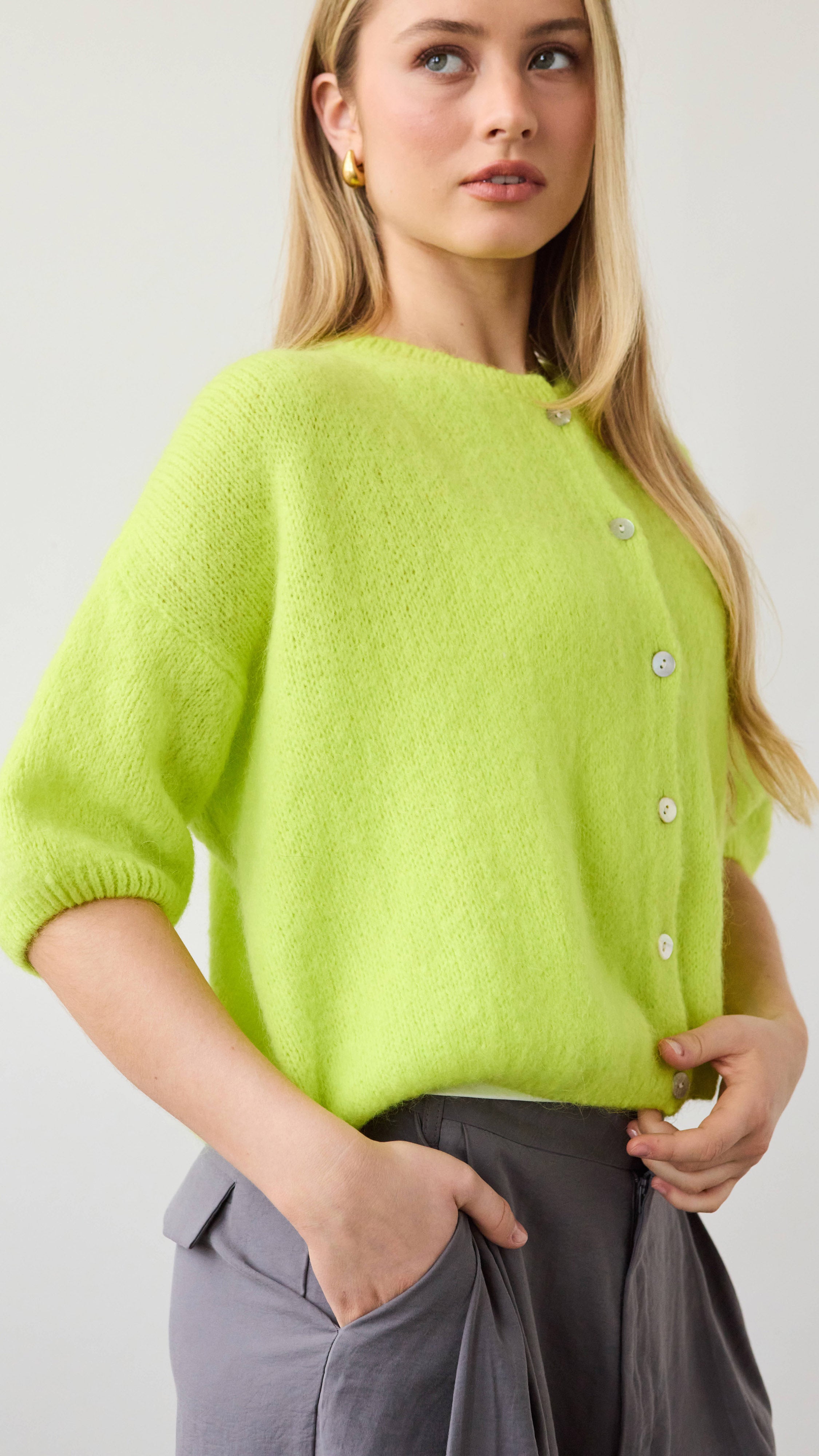 Emme Cardigan - Chartreuse