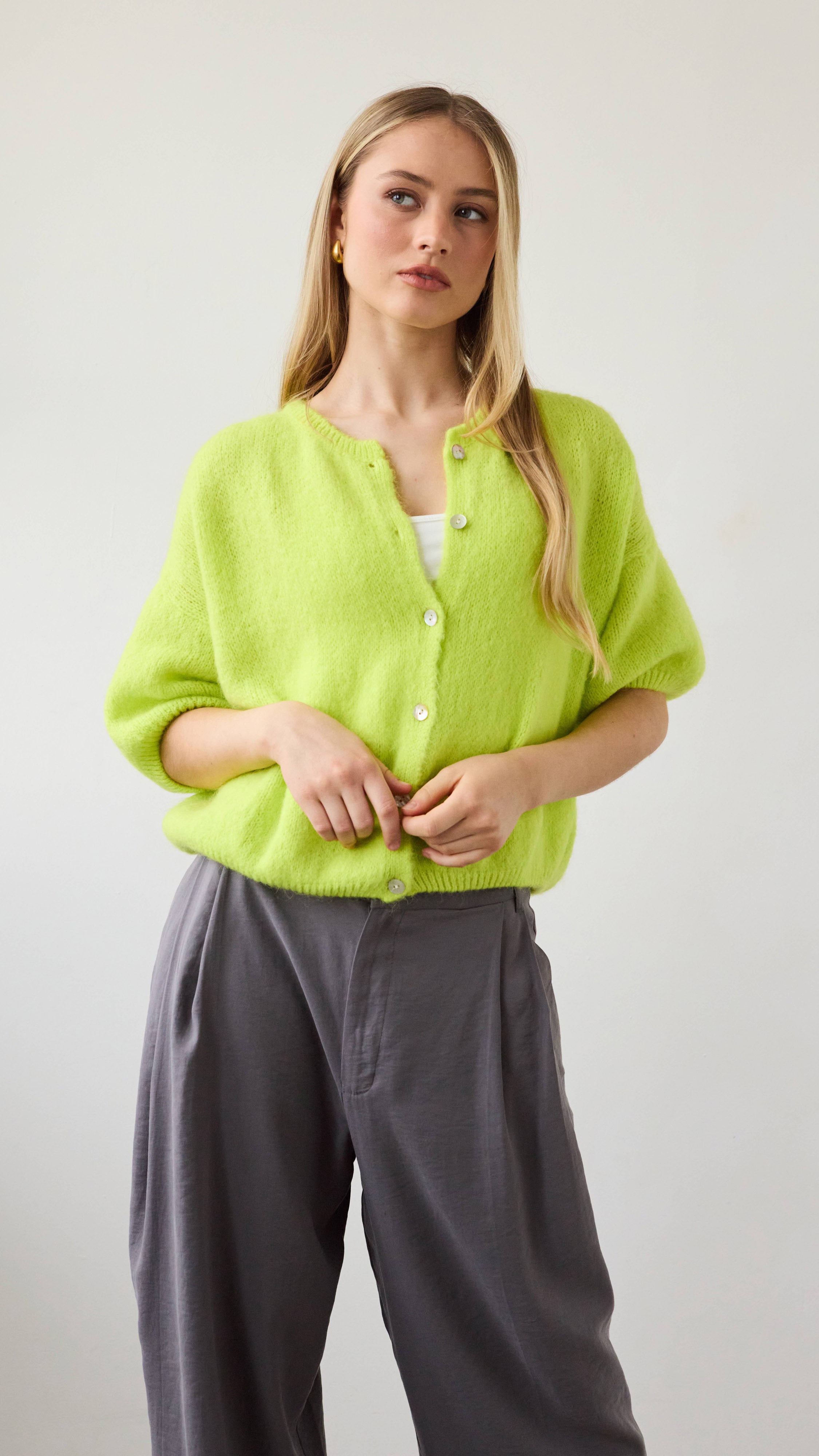 Emme Cardigan - Chartreuse