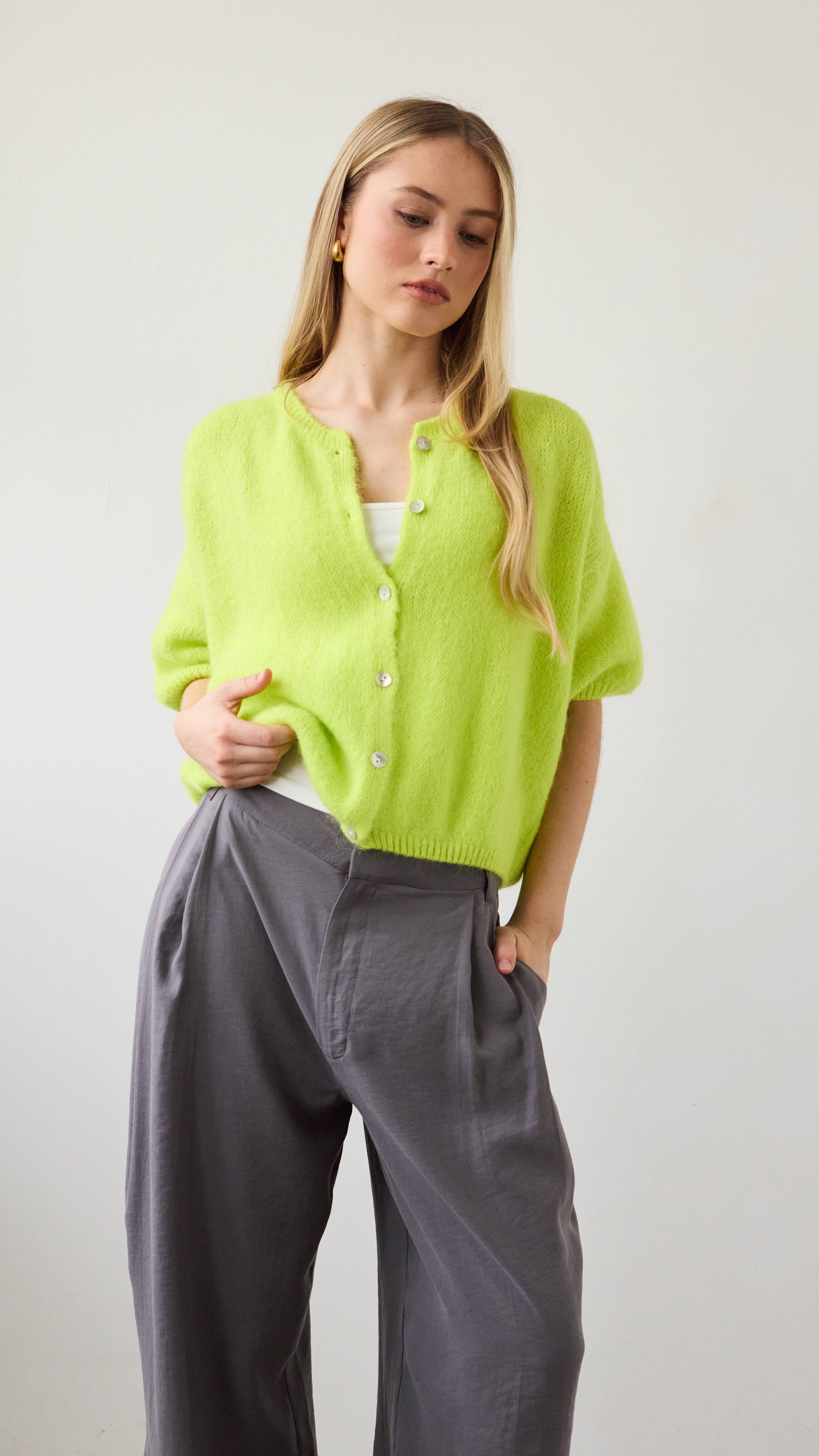 Emme Cardigan - Chartreuse