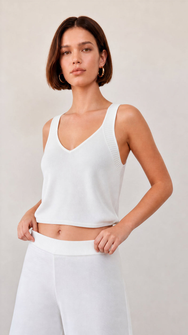 Ava Vest Top  - White