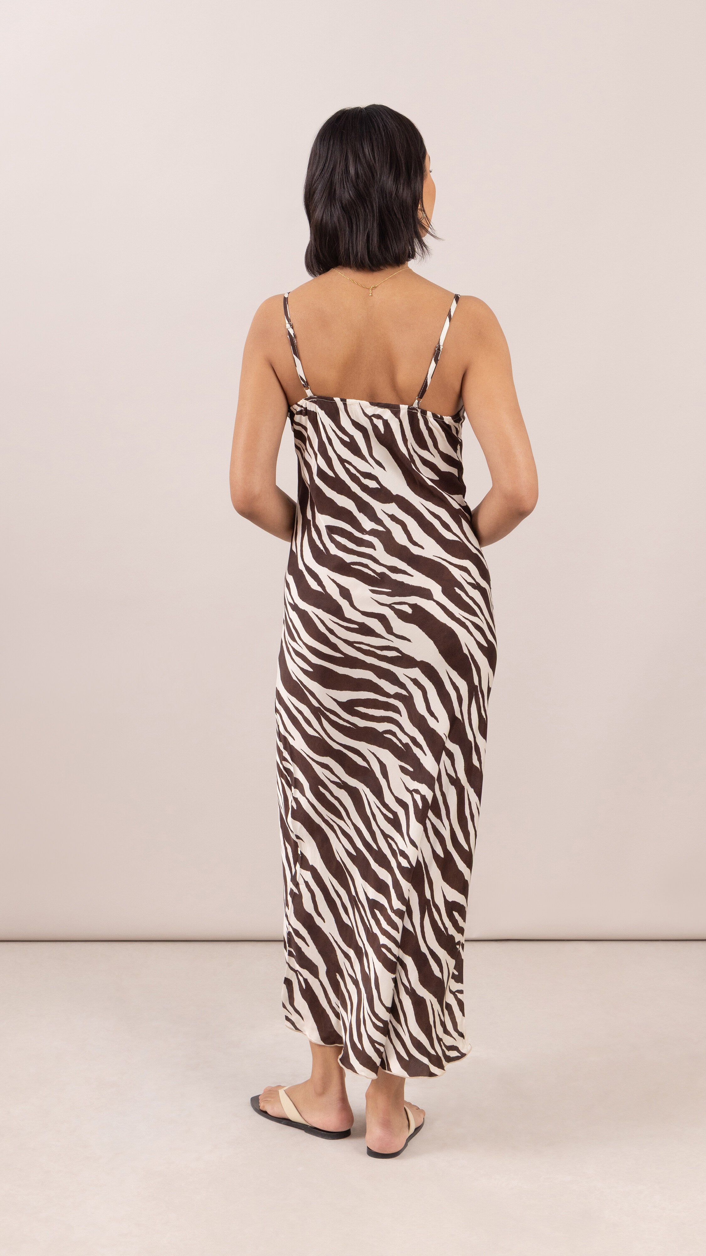 Lana Satin Dress - Zebra Print