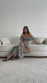 CARINA PRINT DRESS - BLACK PRINT