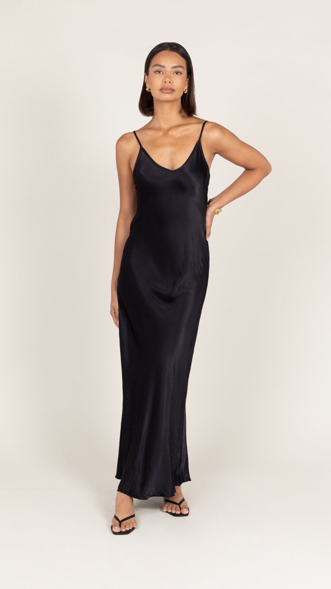 Lana Satin Dress - Black