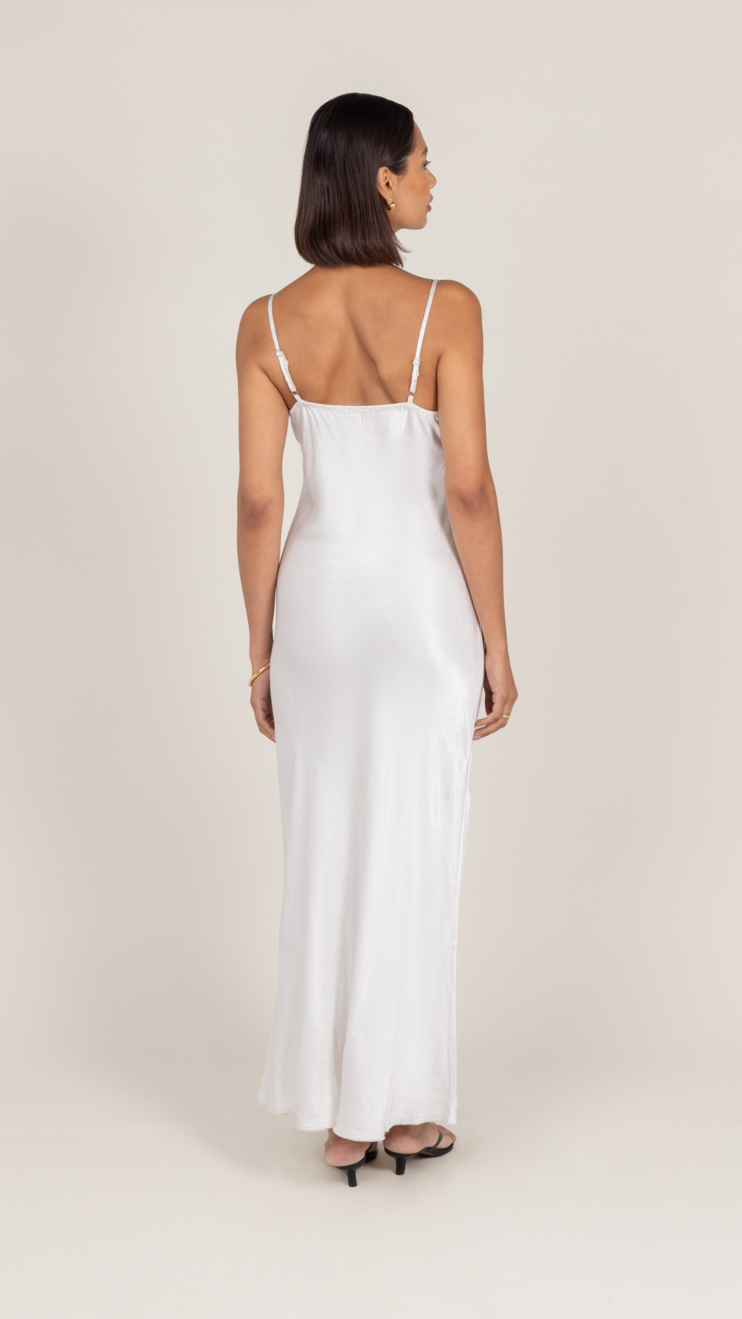 Lana Satin Dress - Pearl