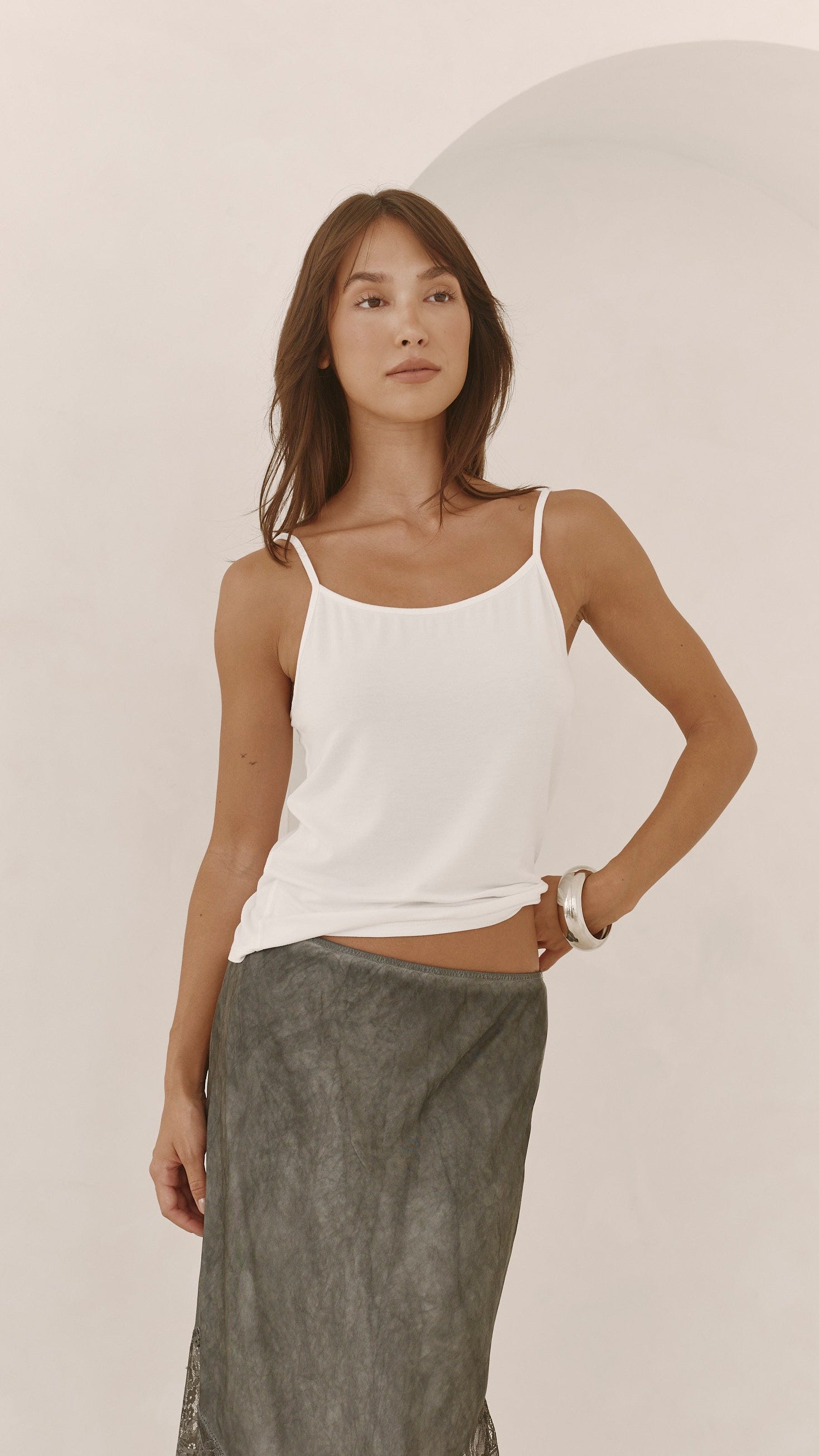 Isla Jersey Vest Top - White