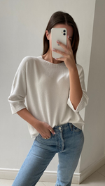 SELINA SOFT KNIT TEE - IVORY