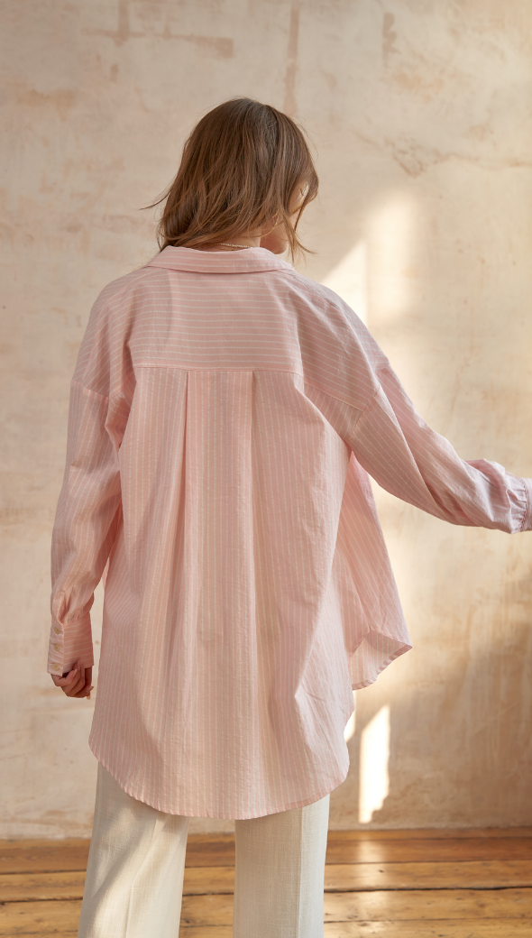 TAYLOR SHIRT - PINK STRIPE