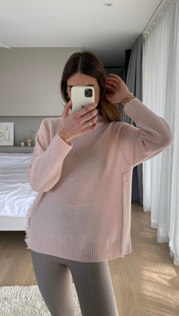 CIAN CASHMERE SWEATER - PALE PINK