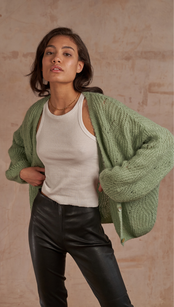 MILEY CARDIGAN - SOFT GREEN