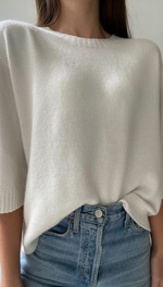 SELINA SOFT KNIT TEE - IVORY