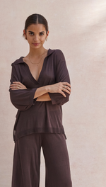 RAMONA KNIT POLO SHIRT - CEDAR