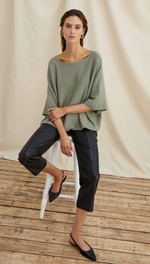 ANA KNITTED TOP - SOFT KHAKI