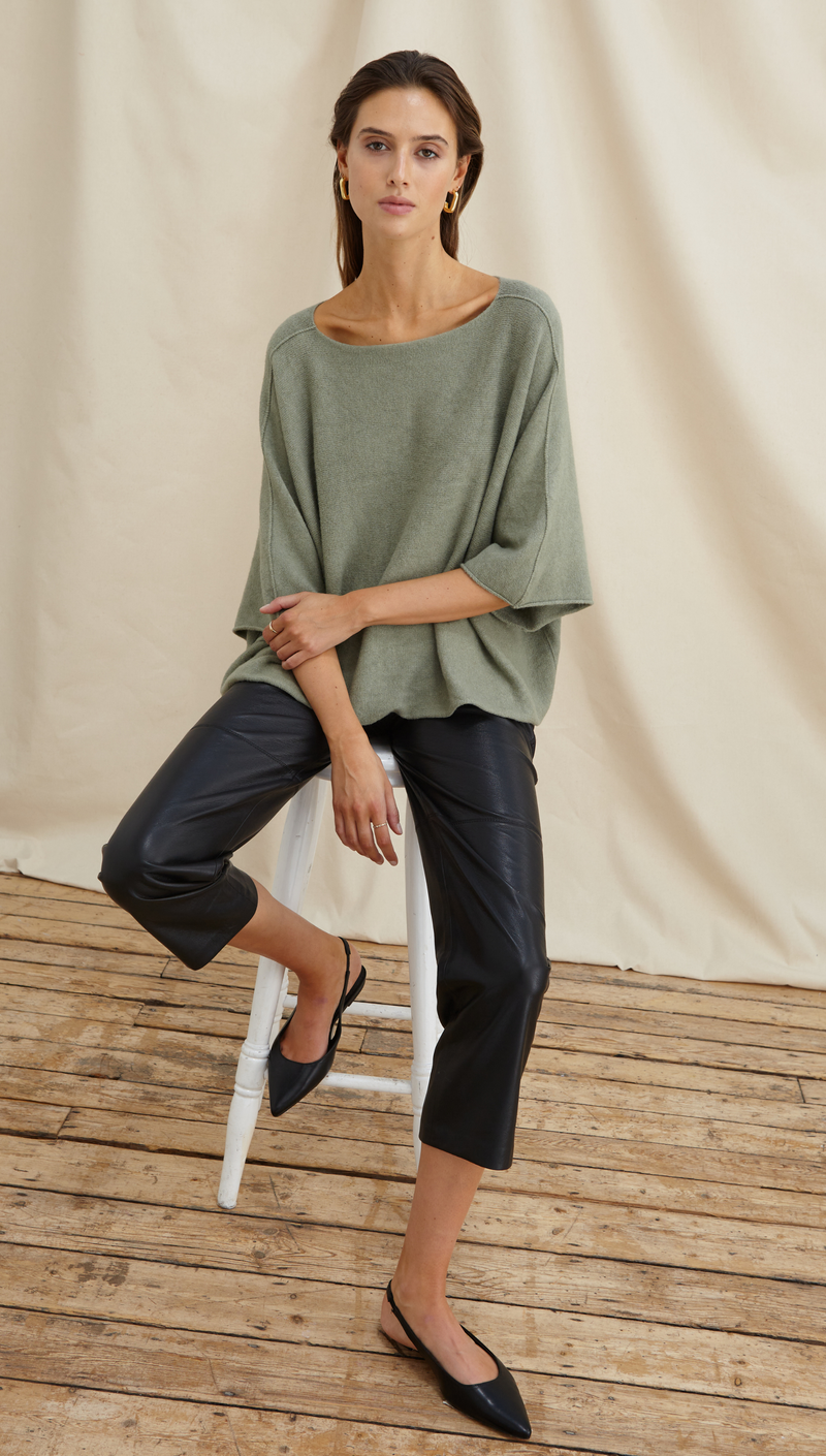 ANA KNITTED TOP - SOFT KHAKI