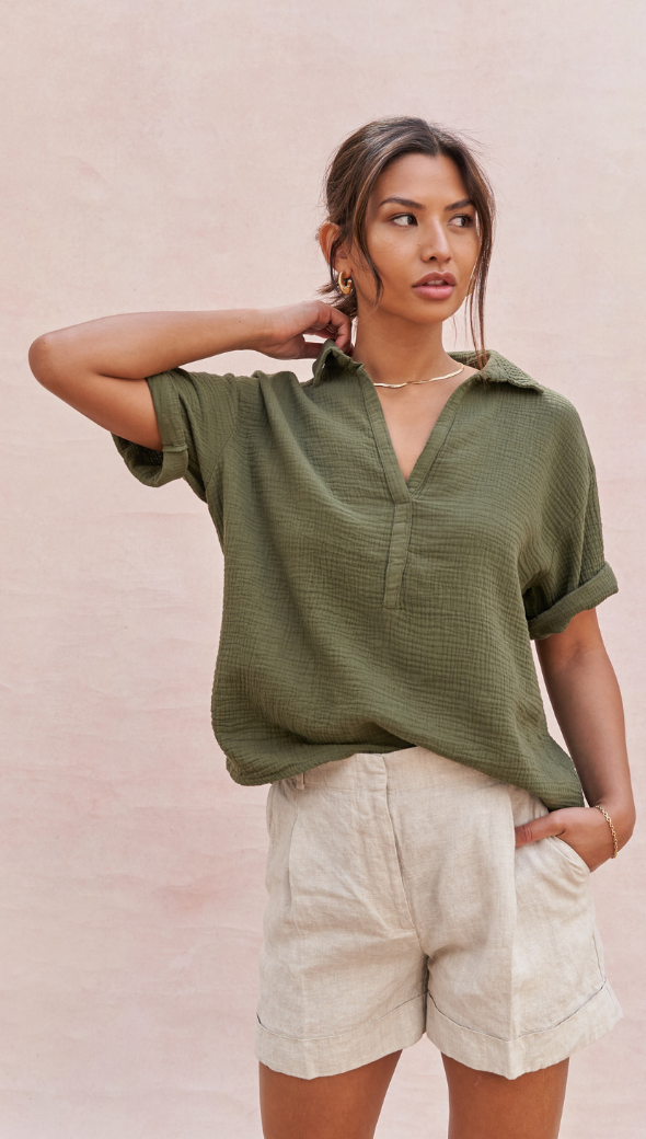 MARIANA SHIRT - DEEP KHAKI