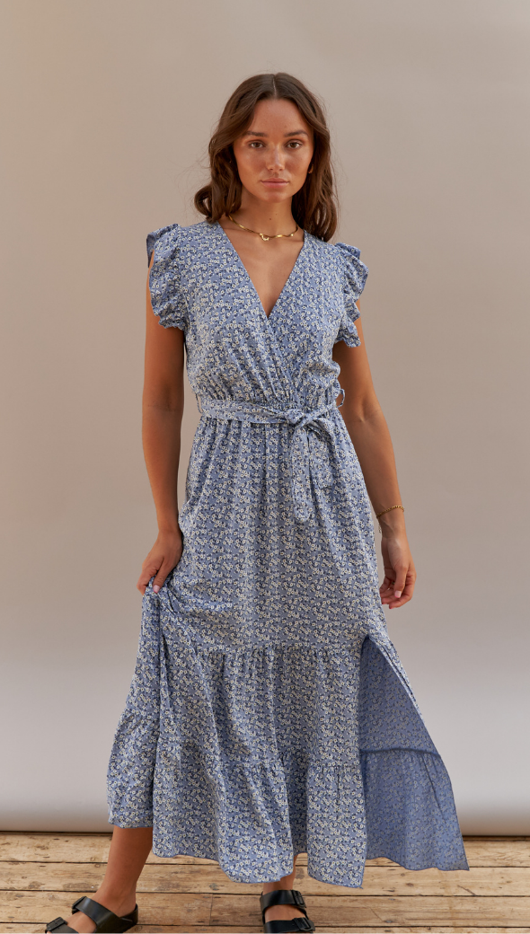 Oriane Print Dress - Blue Print