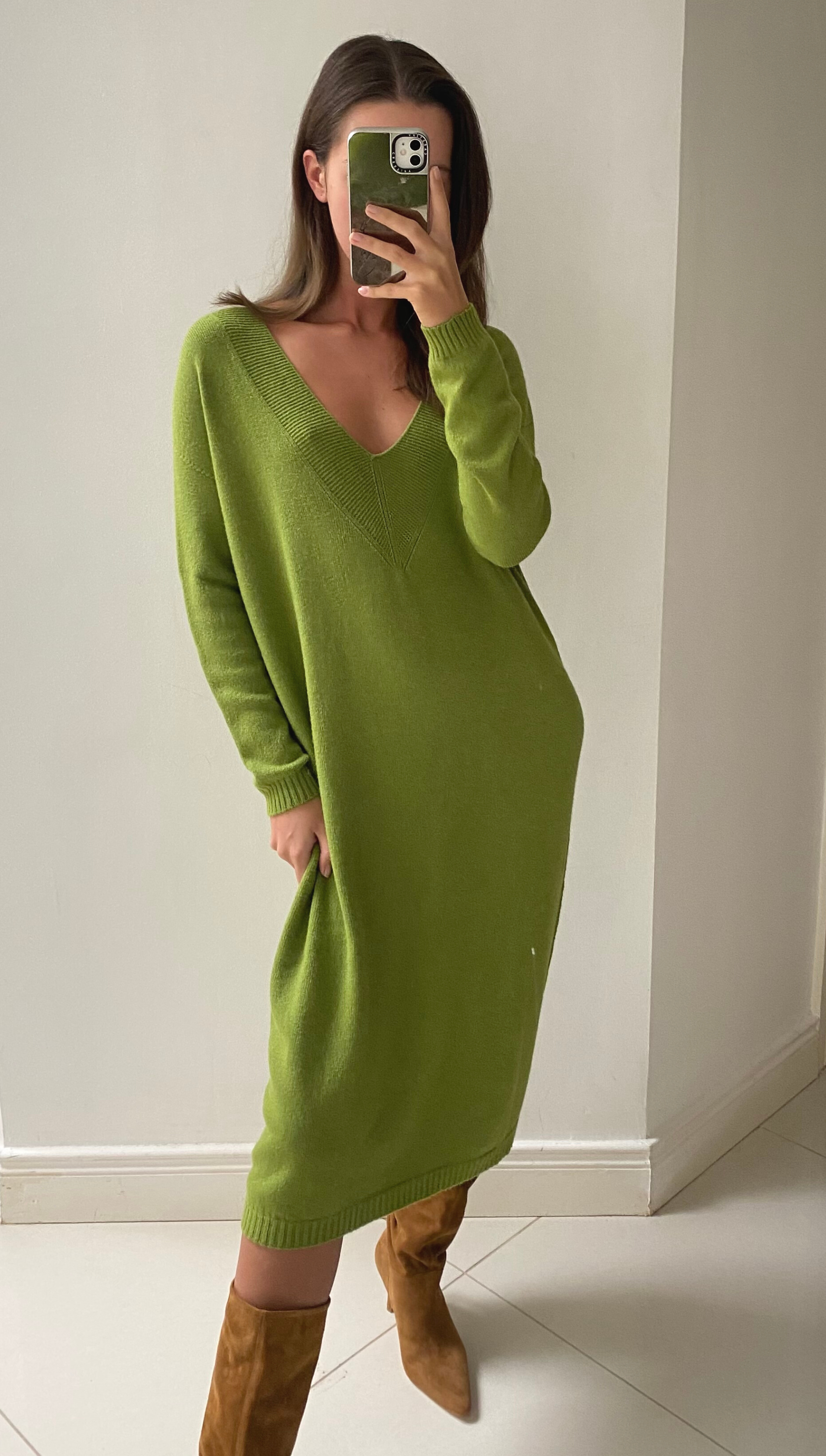 Ivy Knitted Dress - Lime