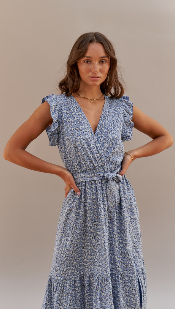 Oriane Print Dress - Blue Print