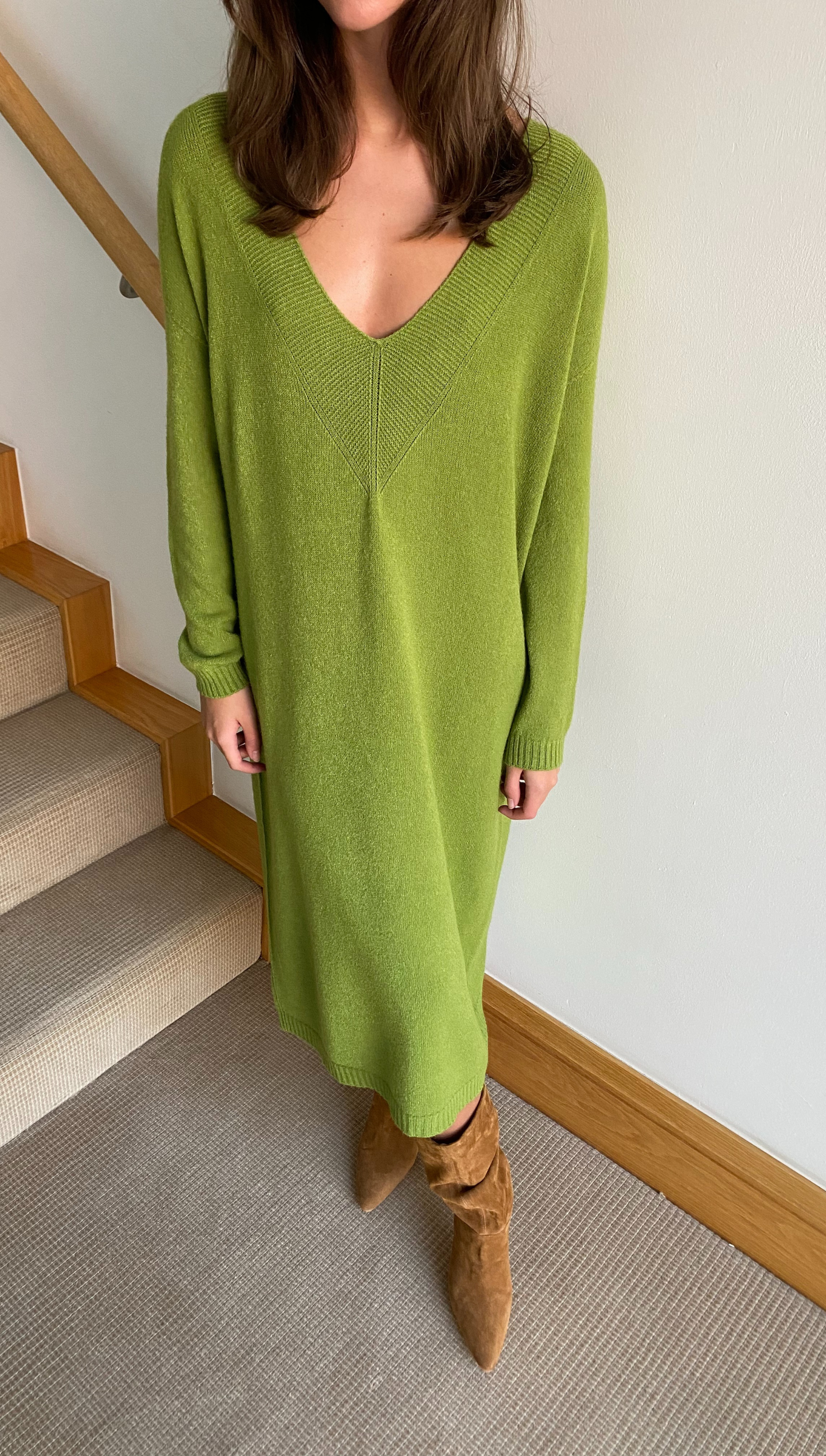 Ivy Knitted Dress - Lime