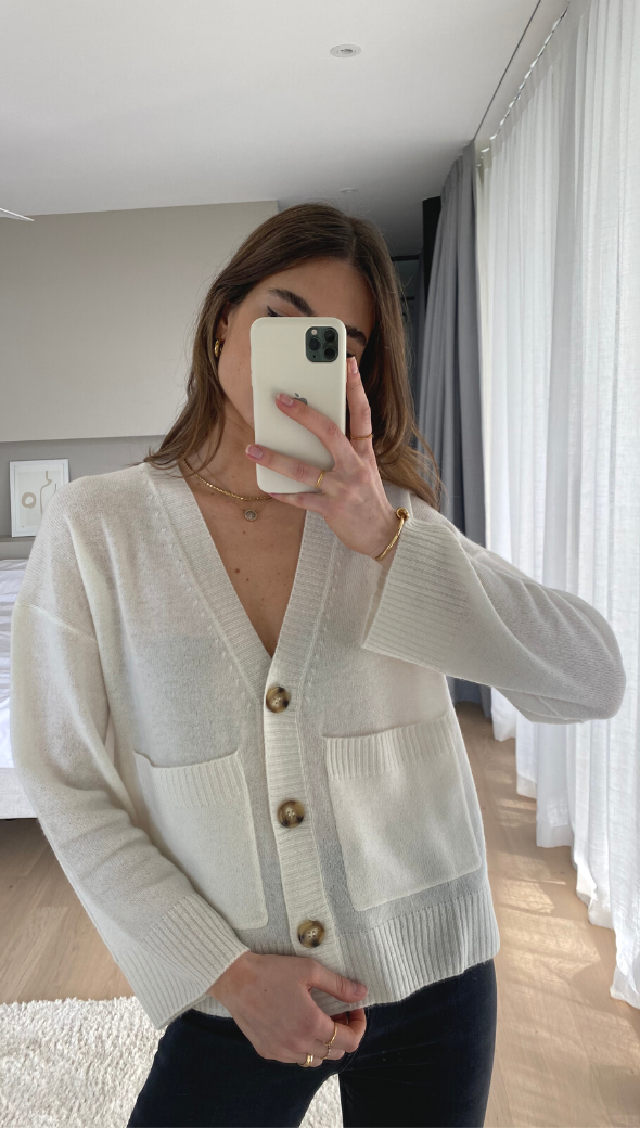CATHRINE CASHMERE CARDIGAN - IVORY
