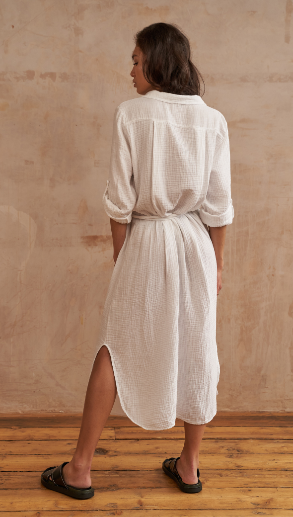 Cassis Shirt Dress - White