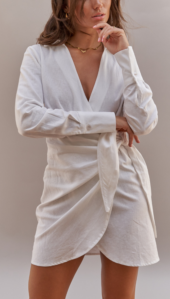Francine Wrap Dress- White