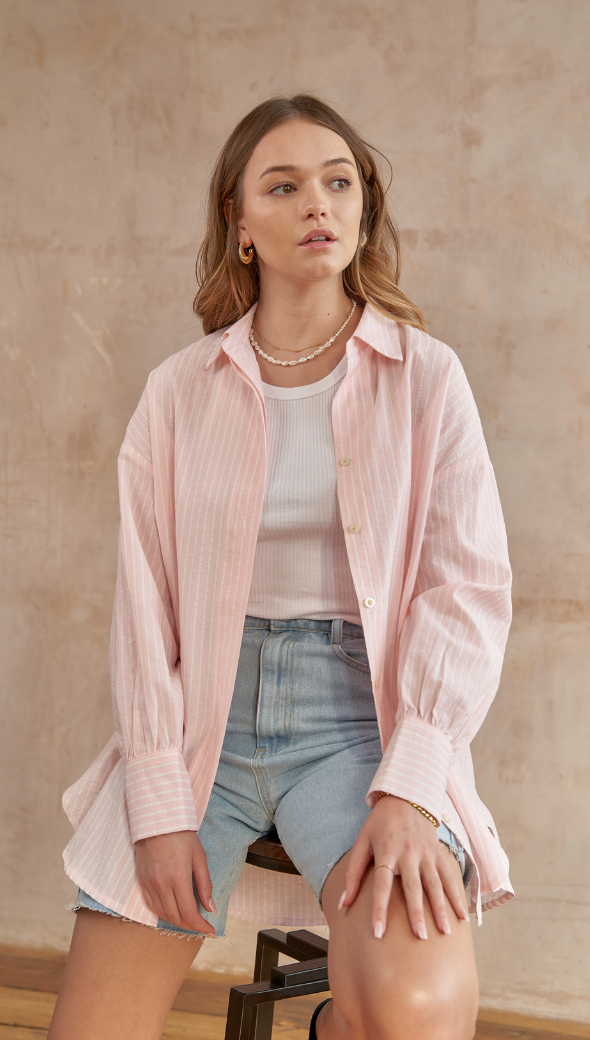 Taylor Shirt - Pink Stripe