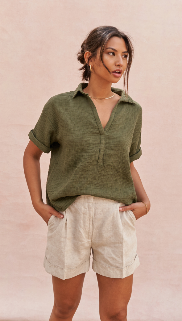 MARIANA SHIRT - DEEP KHAKI