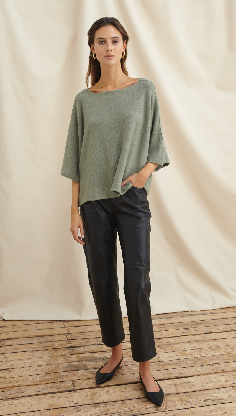 ANA KNITTED TOP - SOFT KHAKI