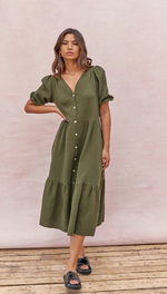 DANIELLE DRESS - DEEP KHAKI