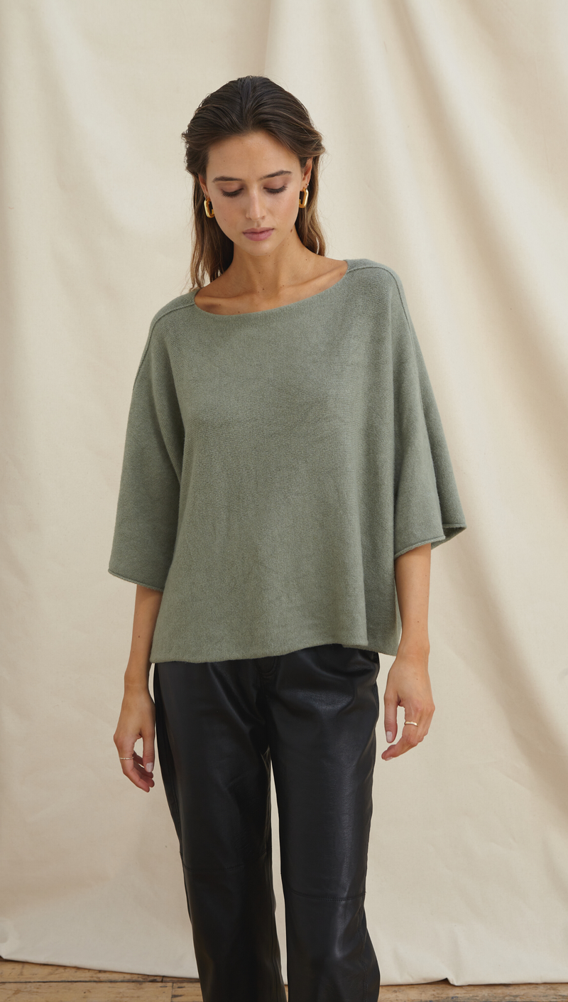 ANA KNITTED TOP - SOFT KHAKI