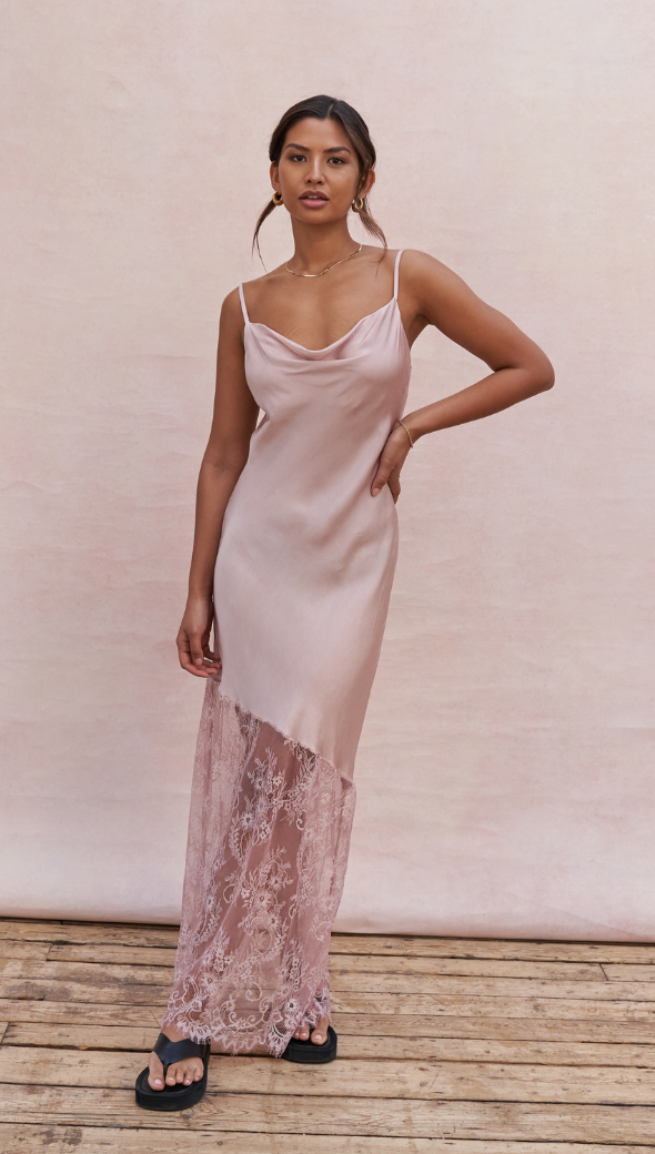 SANDRINE SLIP DRESS - BLUSH