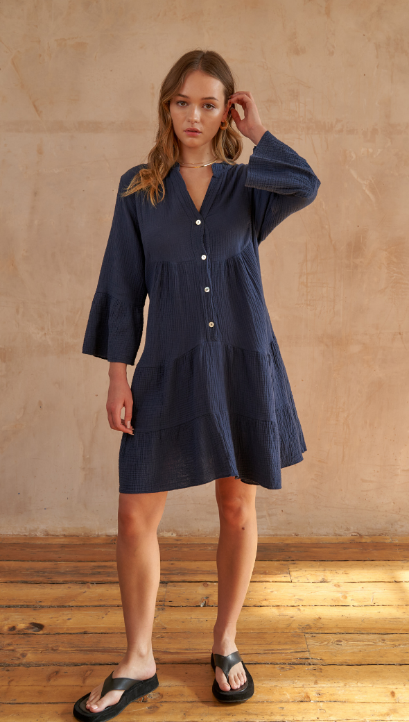 Celestine Dress - Navy