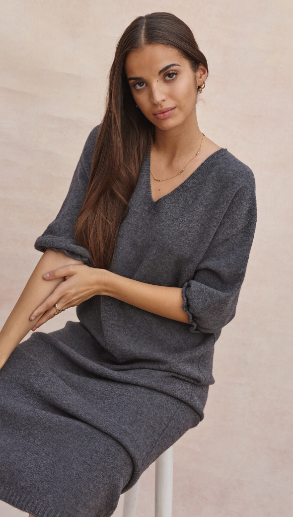 Marlie Knit Dress - Anthracite