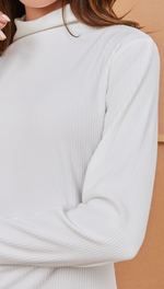 LENI RIBBED DRESS - IVORY
