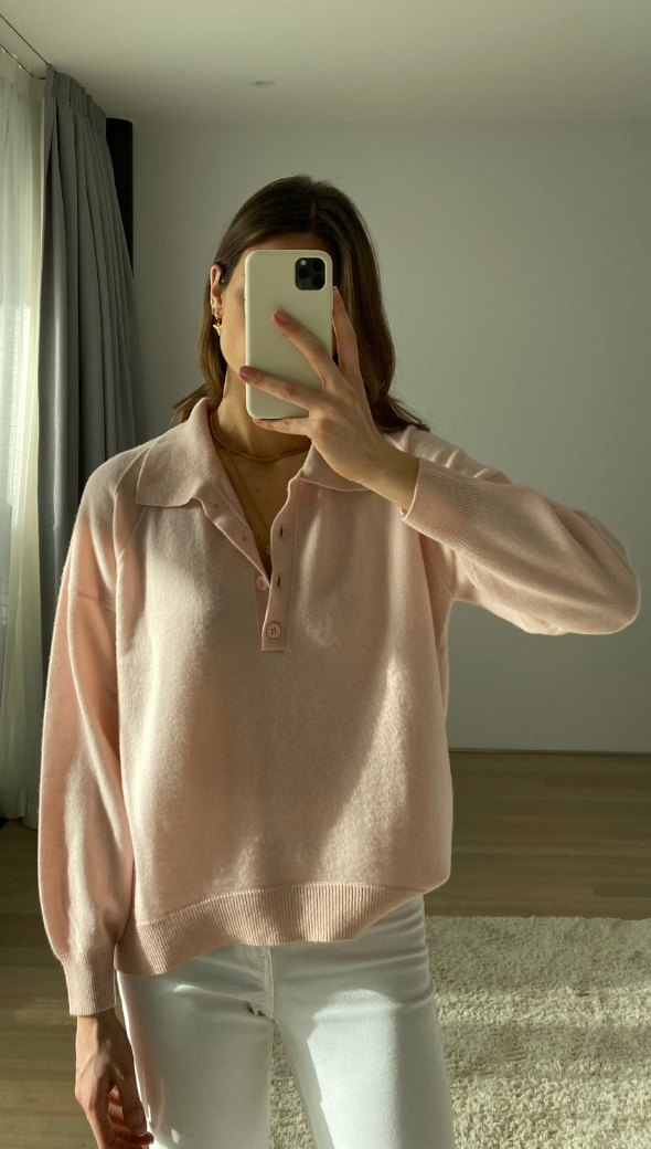 CAPRICE CASHMERE SWEATER - PALE PINK