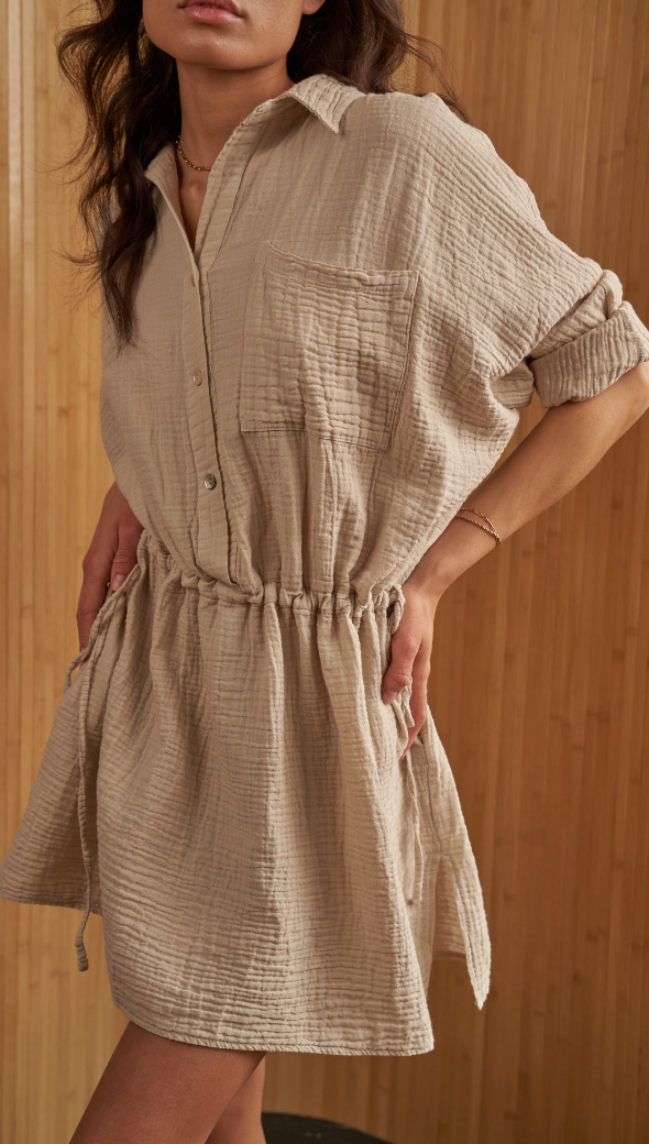 CAMILLE DRESS - PUTTY