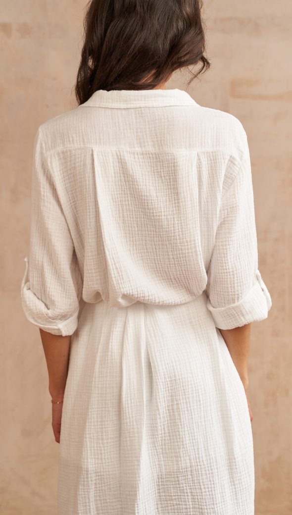 Cassis Shirt Dress - White