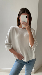 SELINA SOFT KNIT TEE - IVORY