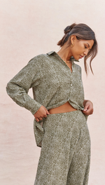 AYLA SHIRT - KHAKI PRINT