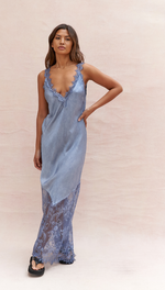 SOLANGE SLIP DRESS - WASHED BLUE