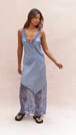 SOLANGE SLIP DRESS - WASHED BLUE