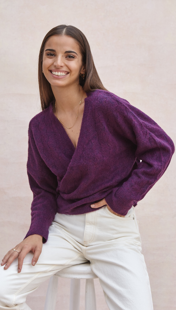 VALERIE CARDIGAN - FUCHSIA PURPLE