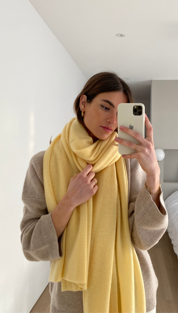 CASHMERE TRAVEL WRAP - DAFFODIL