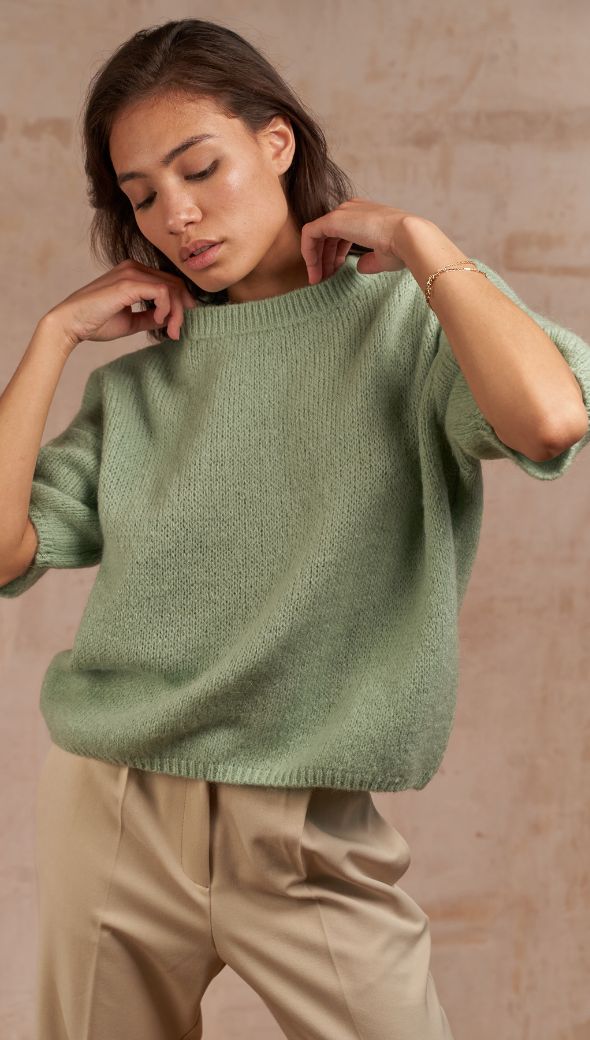 ESSIE KNIT TEE - SOFT MINT