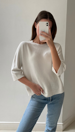 SELINA SOFT KNIT TEE - IVORY